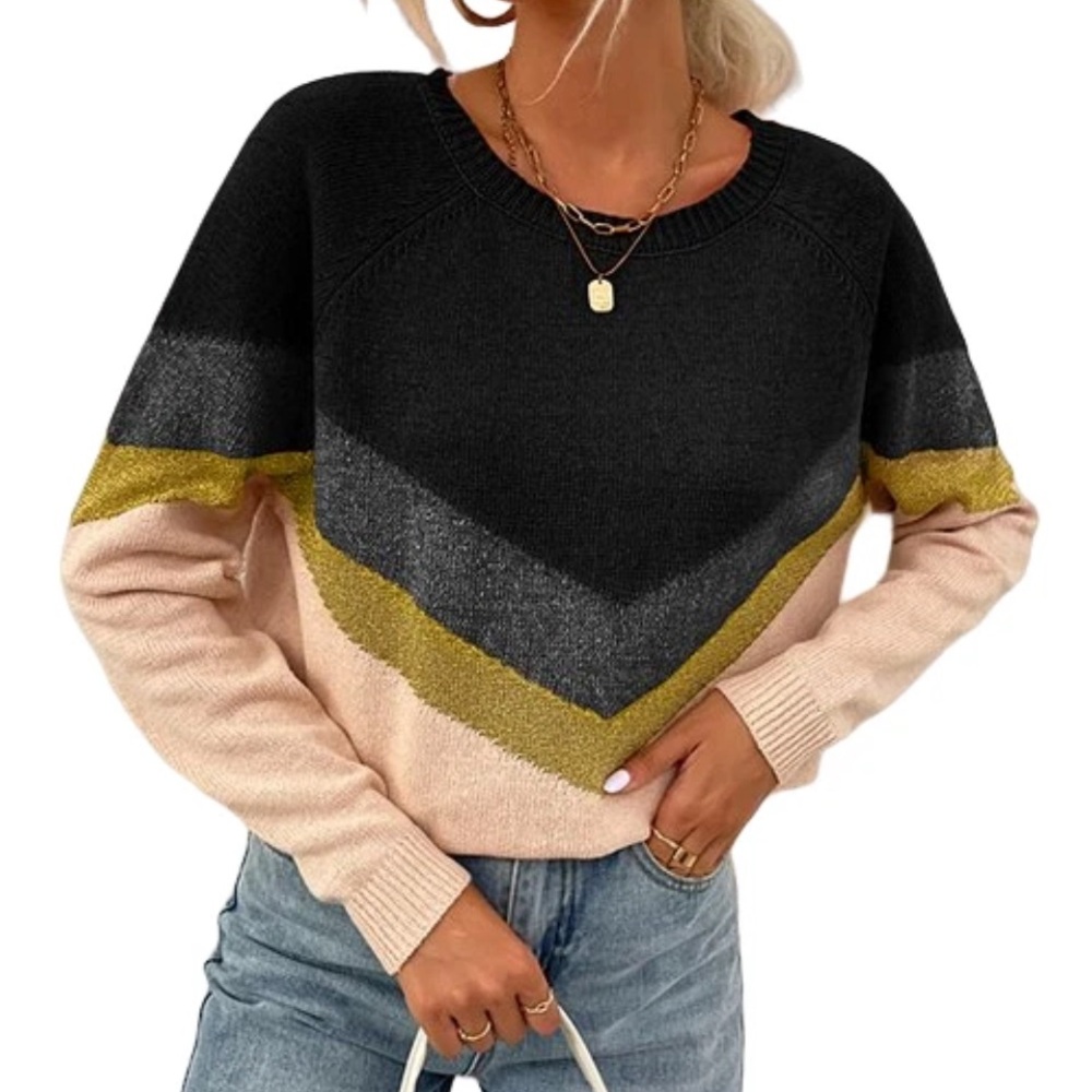 NWT Zowodo Women’s Chevron Pattern Crewneck Sweater / XL